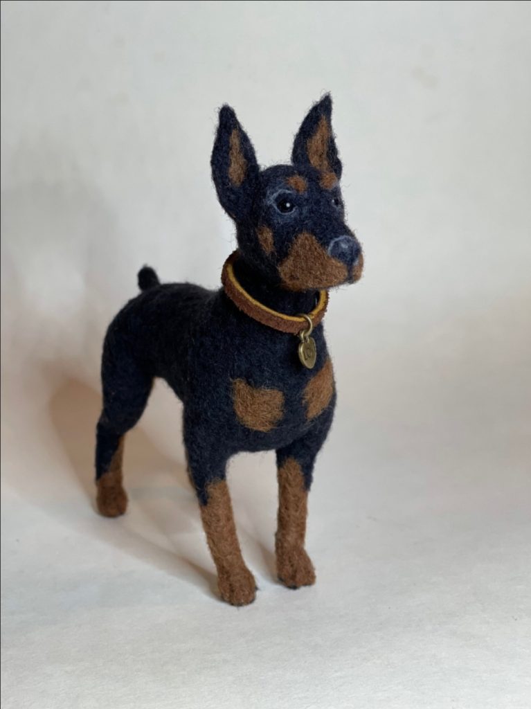 Needle Felted Doberman